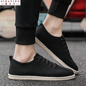 三辽街港风板鞋智熏鞋学生超火男小花园布鞋林先参帆布鞋小白鞋子