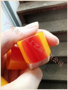 仿鹤顶红鸟头直扳指19mm-22mm 钙化生长纹自然红色情侣民族风20号