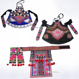 苗族方形三角小围腰 彝族峨山绣花民族围腰 时尚百搭围裙民族配饰