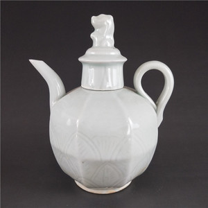 仿古宋湖田窑 白瓷刻花执壶酒壶 景德镇瓷器摆件仿古工艺古玩瓷器