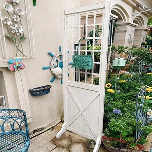 欧式美式复古实木花格屏风隔断墙门板防腐玄关花园户外阳台装饰