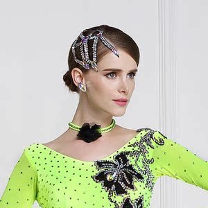 yundance韵舞舞服 摩登舞头饰 国标头花拉丁比赛镶钻配饰h-07