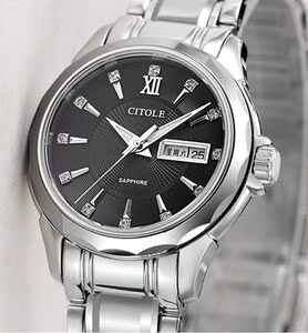 法国品牌西腾5116男女表双日历钨钢商务碗表情侣对表防水手表联保