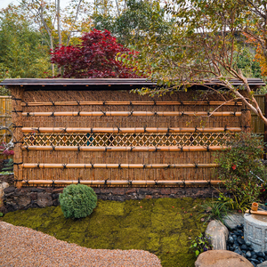 竹丝篱笆庭院围墙竹垣屏风栅栏花园高挡墙工厂日式别墅紫竹防腐木