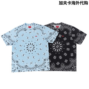 现货 supreme 21ss small box tee 腰果花 刺绣logo 小标 短袖t恤