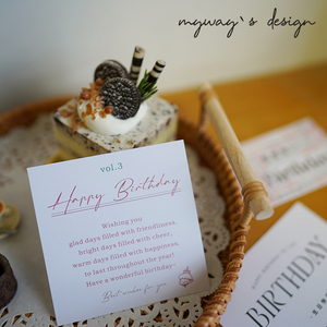 ins大牌白色简约英文生日祝福贺卡 烘培甜品蛋糕花店装饰卡片印刷