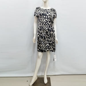 杭州丝绸专柜正品绝版特价PLE JAM喷绘连衣裙彩纹短袖包臀中裙
