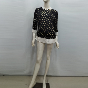 杭州丝绸专柜正品S1F118绝版特价喷绘连衣裙波点短袖包臀中裙