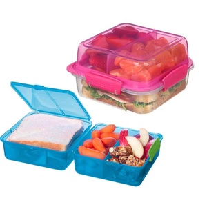 sistema 水果保鲜盒分隔塑料透明野餐盒便当便携外出午餐分格饭盒