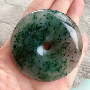 天娇玉器南阳玉独山玉冰透满绿天蓝平安扣油绿老料精品项坠玉石