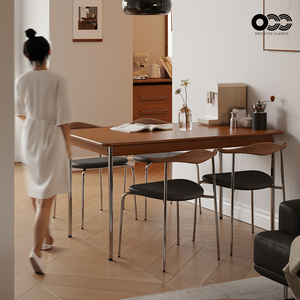 实木餐桌复古方桌北欧日式小户型椅子组合家用长方形桌子原木家具