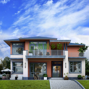 2208新农村自建房二层别墅设计图纸两层乡村小洋房现代风格施工图