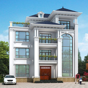 新农村三层半别墅设计图纸乡村四层自建房带露台房屋经济型简单