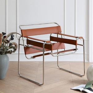 网红ins瓦西里沙发椅北欧不锈钢家用中古椅酒店懒人摄影马鞍椅子