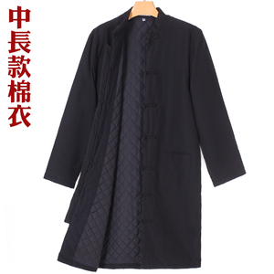 中国风冬季男士中长款中式唐装棉袄棉衣冬装复古棉服立领加厚外套