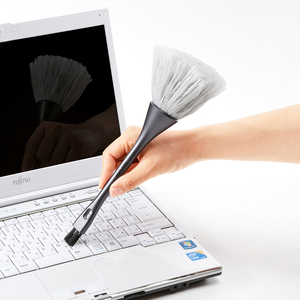日本SANWA键盘清洁刷除尘刷 电脑办公双头除静电小毛刷子含导电丝