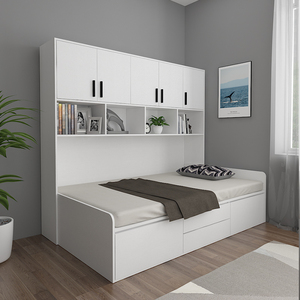 床头带储物柜的床