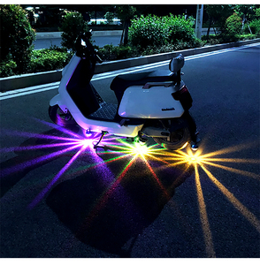 摩托车电动车改装配件爆闪彩灯鬼火底盘灯led装饰灯后尾激光射灯
