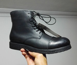 现货Replay男式牛皮黑色高帮低跟系带皮靴鞋北京专柜新款特价