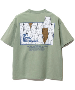 日本代购 go slow caravan usa/c logo 男女北极熊印花短袖t恤tee