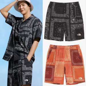 the north face北面限定腰果花短裤 夏日复古风短裤情侣ns6nn06