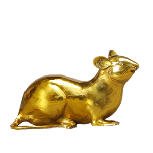 纯铜老鼠生肖鼠金老鼠大硕鼠摆件吉祥物中式工艺品摆件家居装饰品