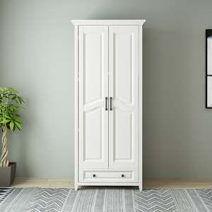 美式全实木两门儿童衣柜 现代简约轻奢平开门储物柜顶柜收纳家具