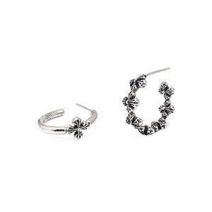 韩国RockingAg【E800】Grace耳钉两个款式 925纯银十字半圈耳环