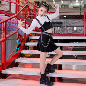 爵士舞服装女童嘻哈儿童走秀潮服模特t台时尚女孩舞蹈演出服洋气