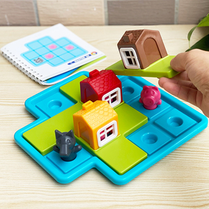 三只小猪桌游房子拼图大脑智力开发桌面游戏儿童思维训练益智玩具