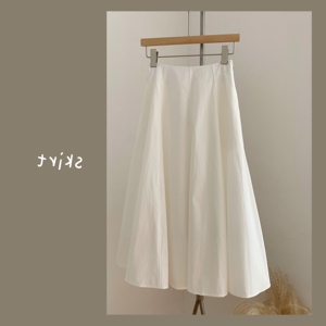 白色半身裙女夏季法式时尚气质百搭高级感裙子宽松慵懒风长款伞裙