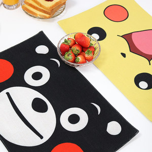 小动物餐垫卡通可爱儿童喂饭餐垫布艺棉麻欧式简约田园防滑防烫餐
