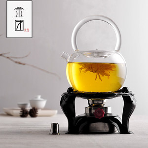 金团 茶具酒精茶炉玻璃茶壶耐高温花茶壶功夫煮茶炉咖啡茶道配件