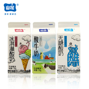 近3天 贵州山花牛奶1953系列屋顶盒低温酸奶220g官方授权 6盒包邮