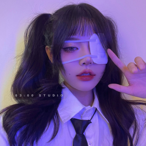 丝带日韩系可爱少女心卡通眼罩中二病也要谈恋爱病娇眼罩拍照3人付款