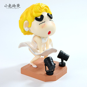 蜡笔小新cos玛丽莲梦露gk手办潮玩恶搞创意模型桌面车载摆件礼物