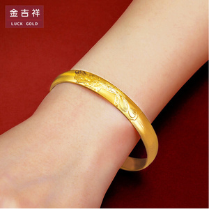 新款9999黄金手镯女吉祥凤凰活口宫廷风金镯子送妈妈百搭足金包银