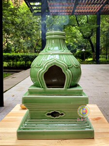 1300度高温烧制超大开窗金刚藏式烟供炉陶瓷煨桑炉施食炉供佛香炉