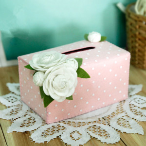 免裁剪不织布手工diy布艺材料包 山茶花纸抽盒套无底纸巾盒套