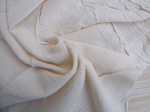 纯棉布料外贸尾单 乳白色  褶皱棉布 柔软亲肤 服装裙子 里子夹层