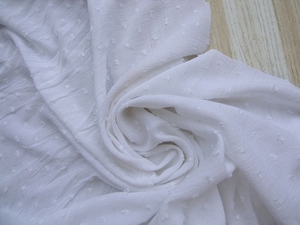 外贸尾单纯棉布料 纯白色软垂棉布立体剪花微透 服装裙子手工面料