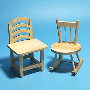 手工diy木质白胚小椅子珍珠泥雪花彩泥粘土小板凳子模具木制模型