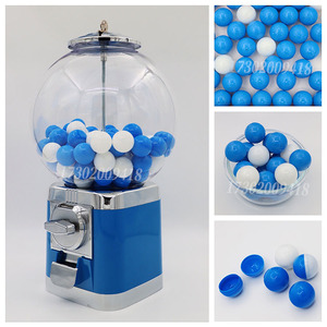 圆形扭蛋机小型商用 节日庆典抽奖机蓝色 扭扭蛋机器桌面