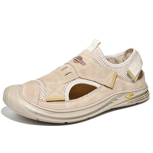 骆驼洲凉鞋男潮夏季新款包头休闲户外男鞋真皮软皮外穿男士沙滩鞋