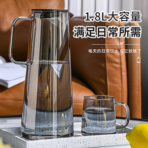 冷水壶家用耐高温玻璃套装大容量耐热玻璃凉水壶泡茶杯子水壶jeko