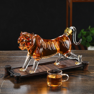 老虎酒瓶创意动物生肖造型酒瓶礼品摆件高硼硅耐热玻璃泡酒瓶礼品