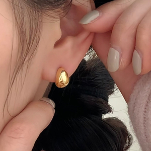 为晚S925纯银豆子耳钉女优雅气质日常摩登韩系耳环经典时髦耳饰潮