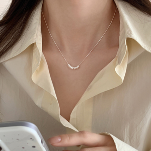 为晚s925纯银小珠子项链女款简约小众设计锁骨链高级感气质颈链