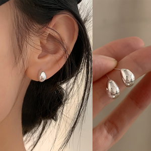 为晚 s925纯银豆子耳钉女优雅摩登气质韩系复古时尚经典时髦耳饰