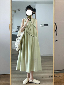 樱田川岛夏季新款度假风遮肚子减龄连衣裙女装设计感法式简约长裙